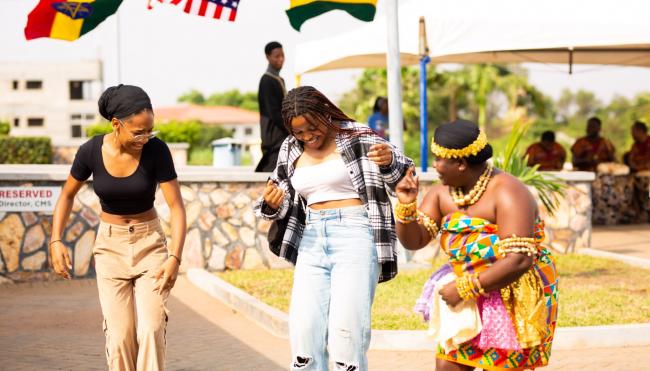 Image of International students dancing 