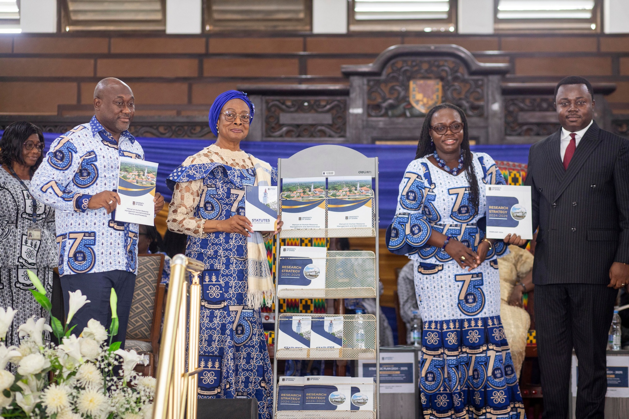 Officials with the unveiled documents 