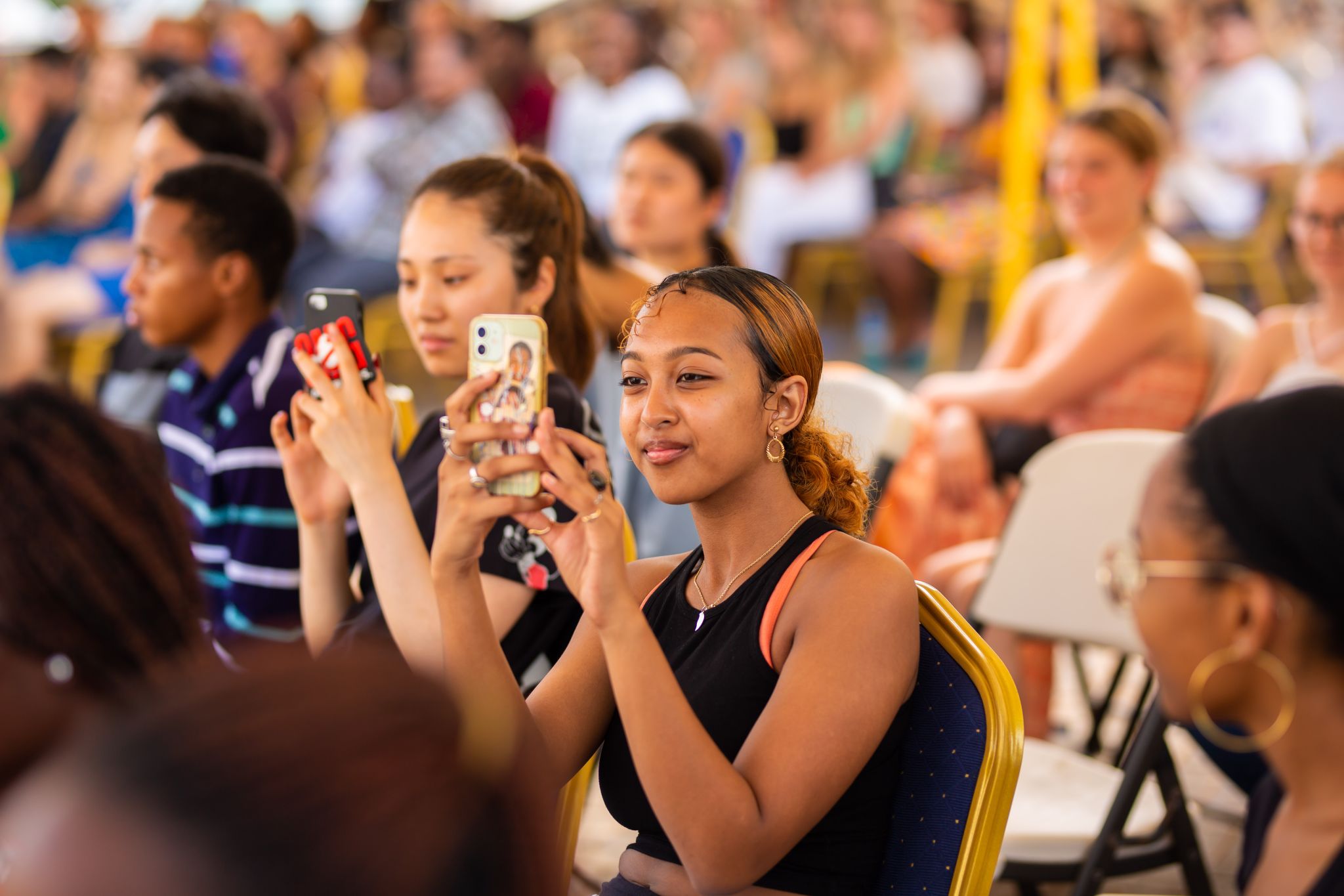 Image of International students present at event