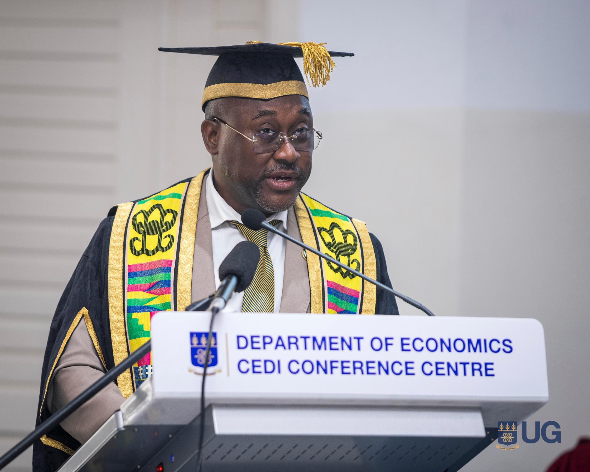 Prof. Gordon Akanzuwine Awandare, Pro Vice-Chancellor in charge of Academic and Student Affairs speaking during the morning session,