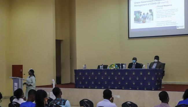 Professor Adobea Yaa Owusu delivering her lecture